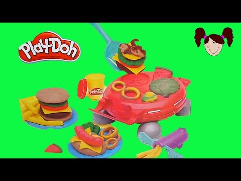 Hamburgueseria play doh- creaciones de Hamburguesas a la parrilla de play doh-barbecue de play doh - YouTube