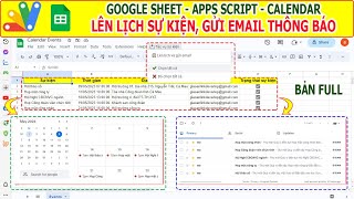 Google sheet - Apps script - Calendar | Lên lịch sự kiện và gửi email tham dự screenshot 5