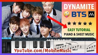 🎹🎵 BTS - DYNAMITE - EASY Piano Sheet Music Tutorial #MobileMusic