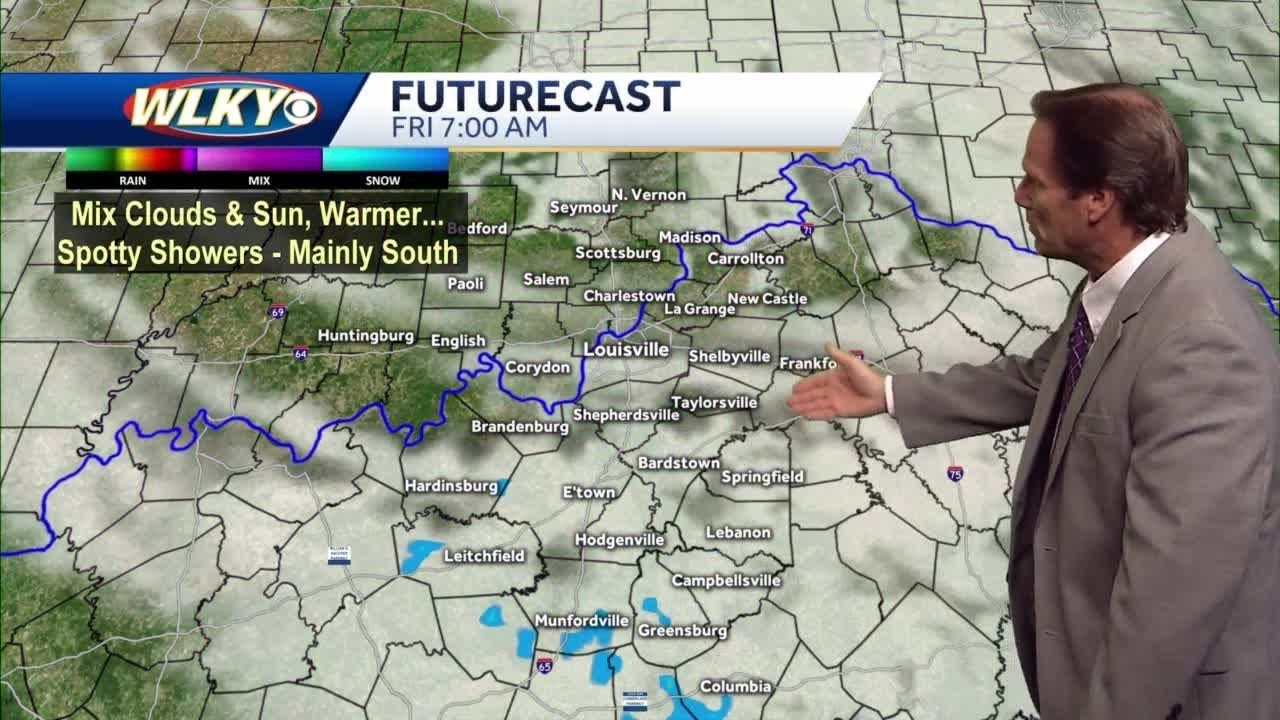 Warmer for Friday with a few spotty showers - YouTube