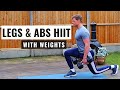 Day 15 LEGS AND CORE HIIT // Workout At Home With Dumbbells