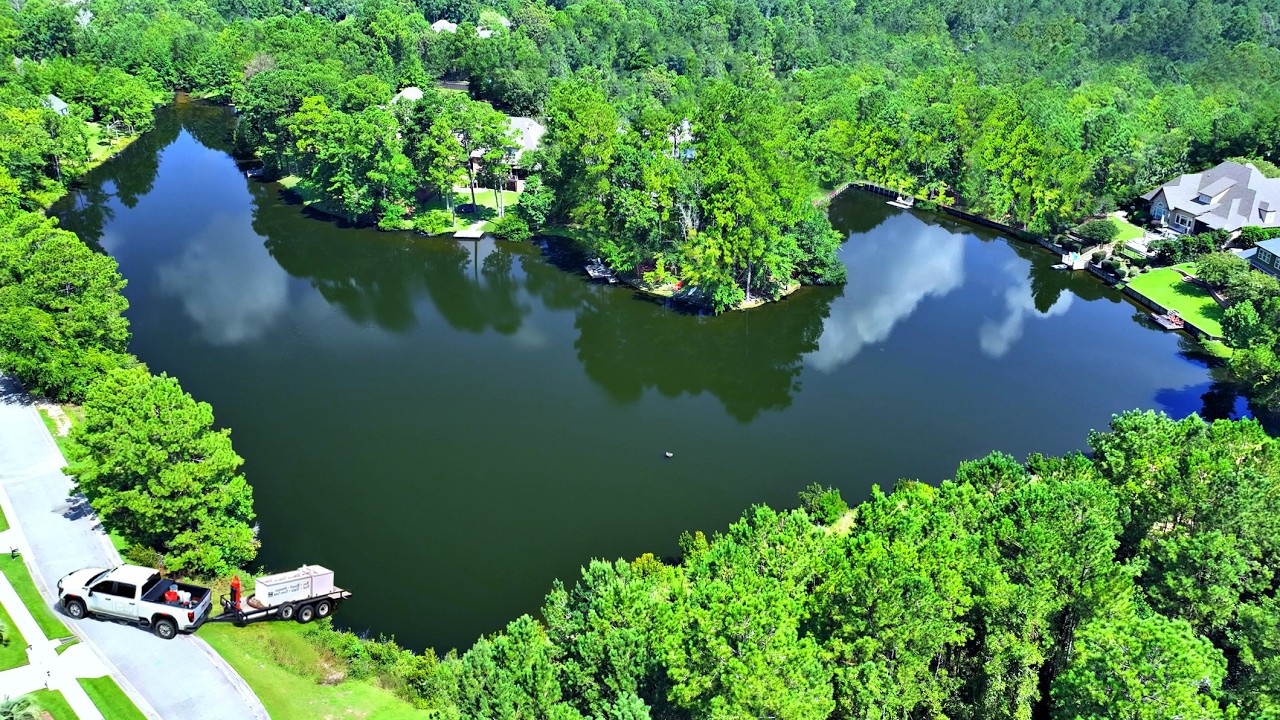 В новый пруд на заднем дворе добавили 5000 рыбок!