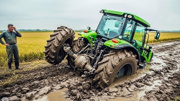 Tractor Trapped In Mud Compilation | Amazing Tractor Operator Skills #18