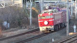 【JR貨物】１０９１レ ＥＤ７６-１０１５ 交通安全運動ＨＭ付き