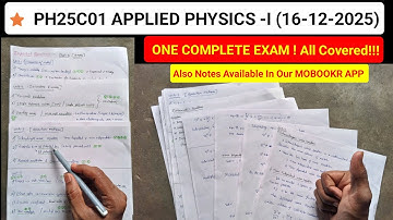 Ph25c01 Applied Physics -I | one complete exam tutorial tamil | important questions|anna university