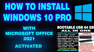 How To Install Windows 10 Pro with Ms Office 2021 Tutorial