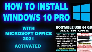How To Install Windows 10 Pro with Microsoft Office 2021 with Activator  (Tagalog) By Techtools19