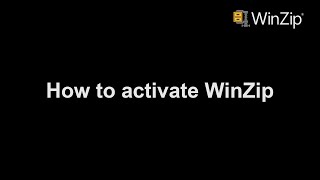 How to activate WinZip