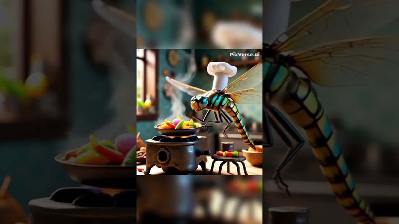 Dragonfly is cooking something delicious 