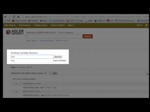 EBSCOhost: Using the thesaurus