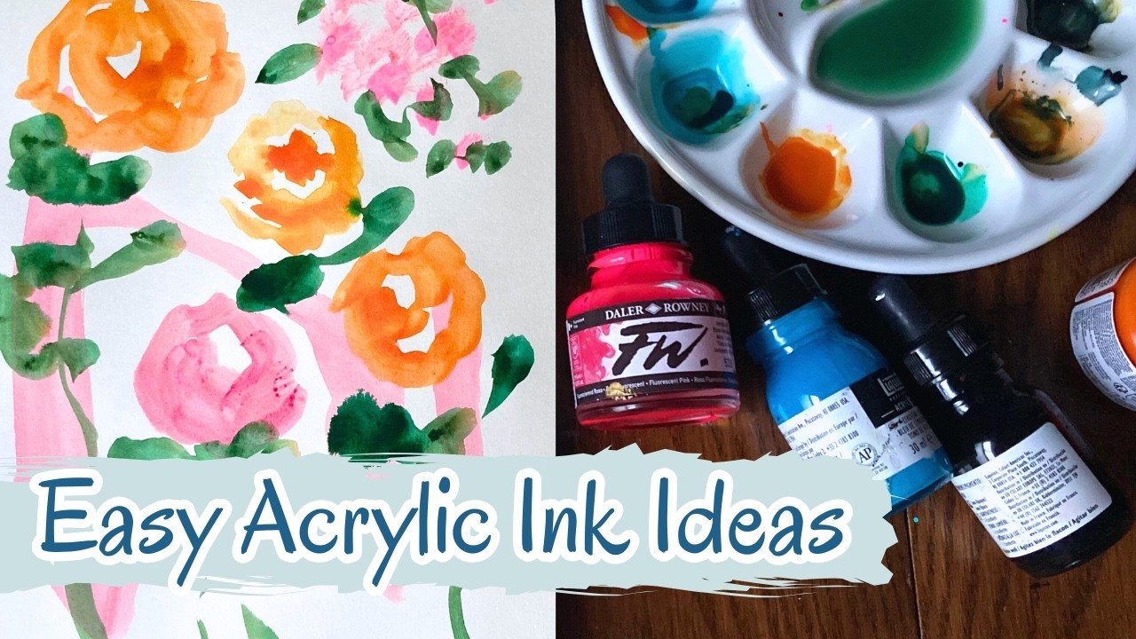 Using Acrylic Ink Experimenting with Acrylic Inks - YouTube