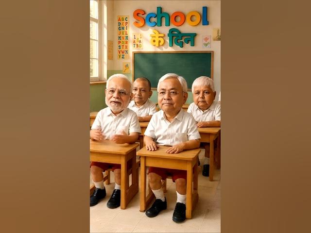 🤣 School Ke Din | Modi, Nitish, Yogi Adityanath & Lalu Funny Video 🔥#funny #trending #shorts