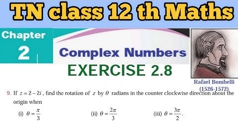 TN 12th Math’s| Exercise 2.8 Q.No.9 |Complex Numbers|+2 Math’s
