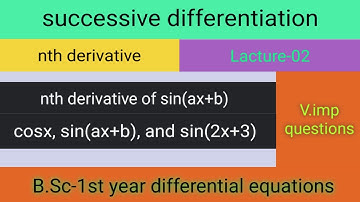 Successive differentiation equation (nth derivative) Book-S.S SETH #nthdifferential #bsc2ndyearmath