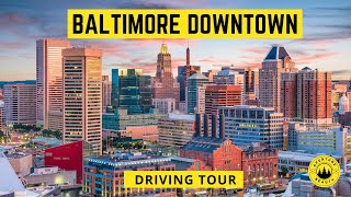 Driving Baltimore Downtown, Maryland, USA