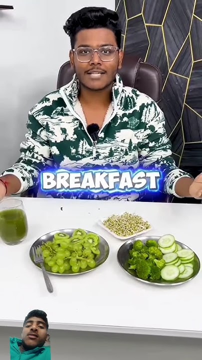EATING ONLY GREEN COLOUR FOOD ITEMS FOR 24 HOURS shorts trending eating-only-green-colour-food-items-for-24-hours-shorts-trending