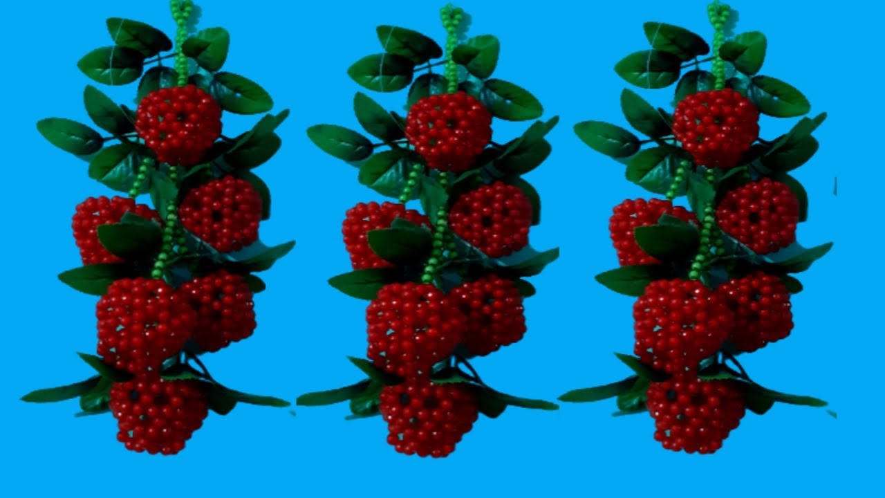 পুতির আপেল ঝাড় তৈরি।পুতির আপেল থোকা।পুতির কাজ।how to make beaded Apple jhar.