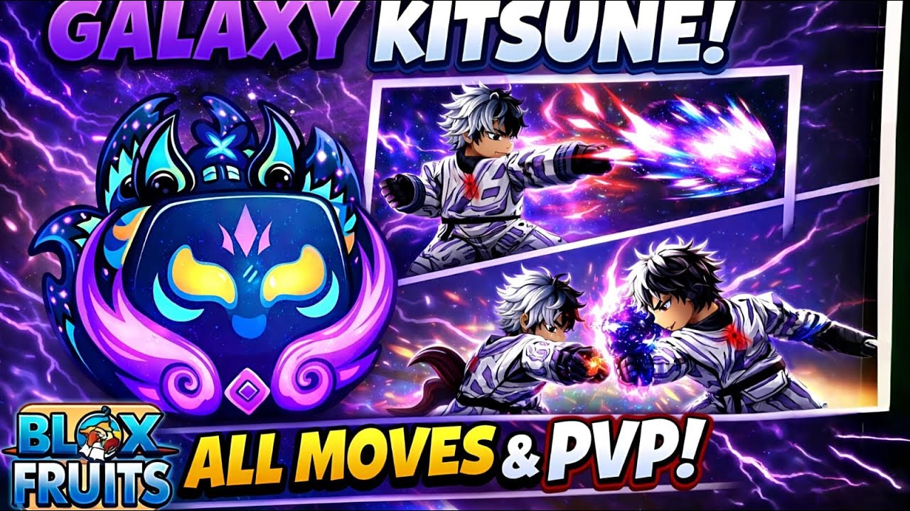 Galaxy Kitsune is BROKEN 😱 | All Moves & PvP in Blox Fruits