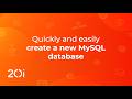 20i: Create a new MySQL database