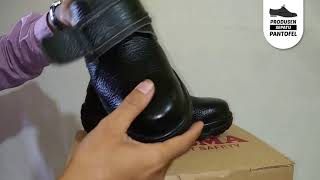 SEPATU SAFETY BOOTS PRIA UJUNG BESI COCOK BUAT ANAK SMK HITAM