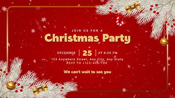 Free Christmas Party Invitation RSVP Video Template (Customizable) - FlexClip
