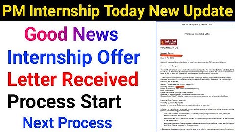 PM Internship Today New Update 2025 || PM Internship Offer Letter Received || PM internship 2025