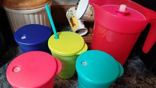 Tupperware Impressions Tumblers & Pitcher