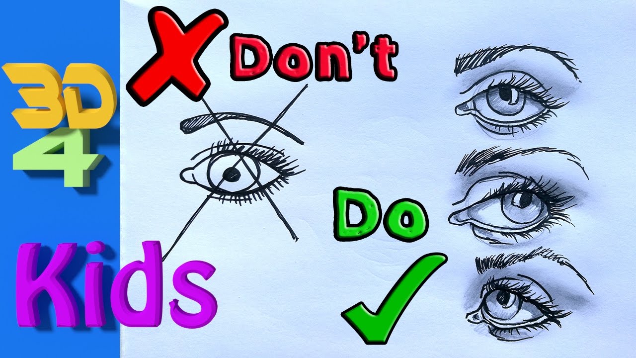 how to draw a eyes for kids