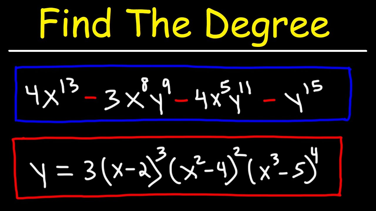 ⁣How To Find The Degree of a Polynomial | Precalculus