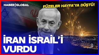 İran İsrail'i Vurdu! Füzeler Hayfa'ya Böyle Düştü