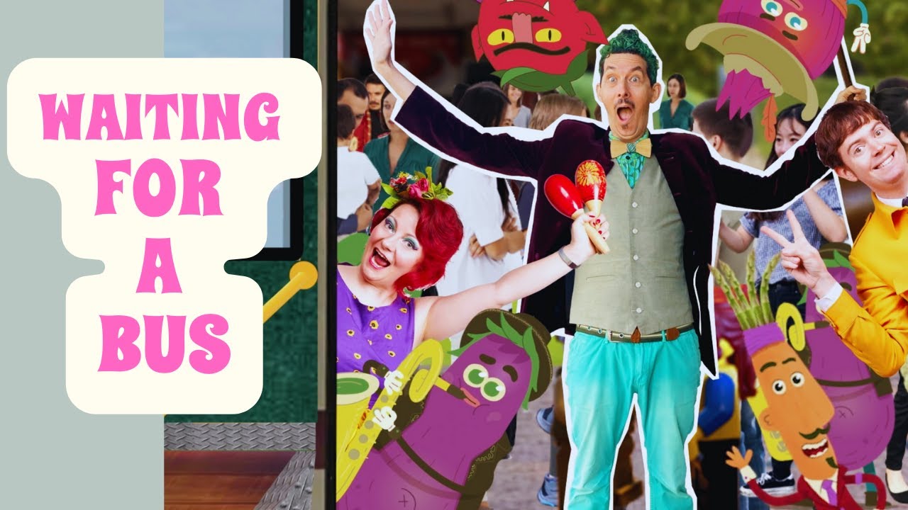Waiting for a Bus [official video] | The Vegetable Plot | Funny Kids songs | City and Travel songs
