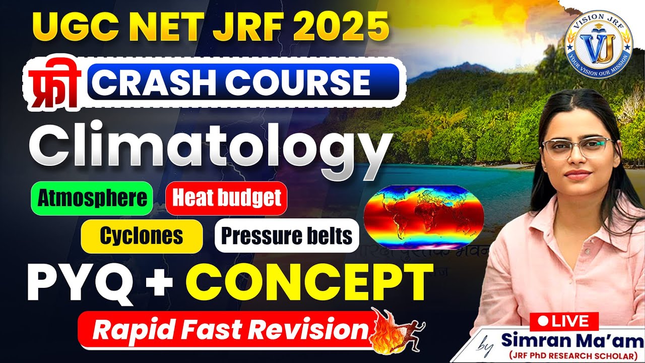 UGC NET Paper 2 | Geography | Climatology Crash Course | PYQs + Concept Revision | By Simran Ma’am