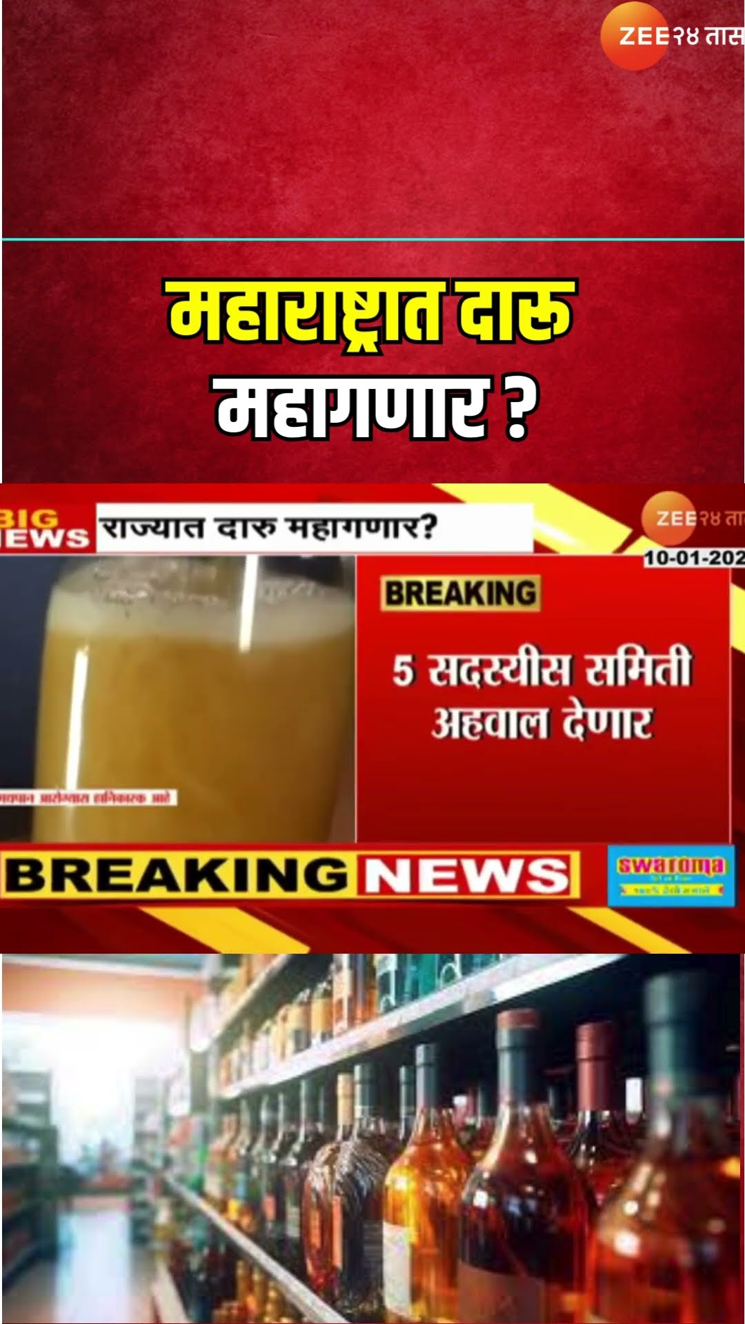Liquor Rate Hike |महाराष्ट्रात दारू महागणार ? महसूल वाढीसाठी दारुवरील कर वाढवण्याचा विचार |Zee24Taas
