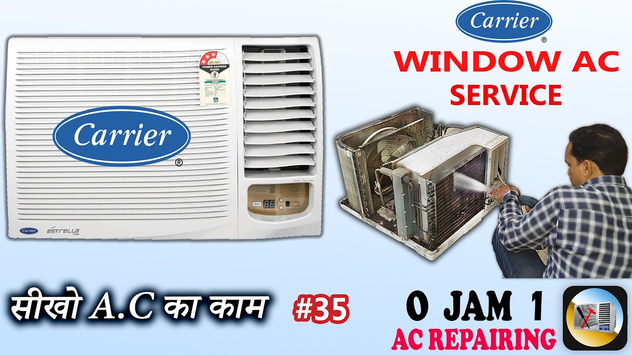 Carrier window ac service at home / window ac service kaise karen / air conditioning cleaning