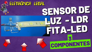 Sensor luz LDR com fita led 12v, sensor de luminosidade simples, BC547.