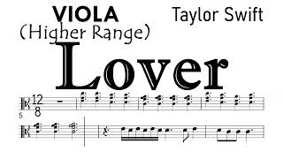 Lover Taylor Swift Viola Higher Range Sheet Backing Track Partitura