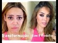 Make usando APENAS 5 produtos de maquiagem! (natural dia a dia) #paranauêdasmake