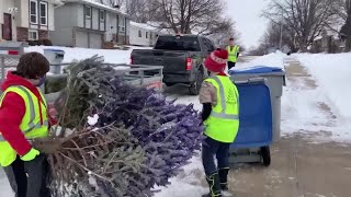 Local boy scout troops help with Christmas tree recycling services