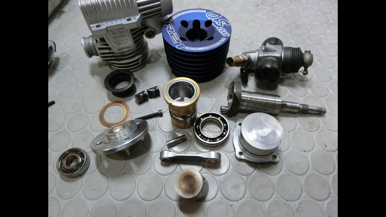 ラジコンエンジン OS MAX R-21 ピストン/シリンダー交換！