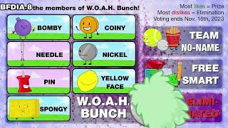 Every BFDIA voting screen so far (BFDIA 1 - 12)