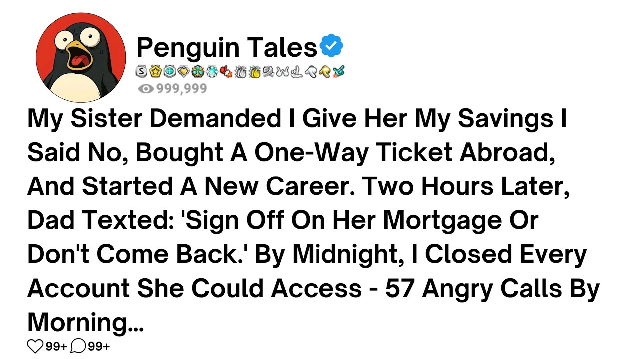 My Sister Demanded I Give Her My Savings I Said No, Bought A One-Way Ticket Abroad, And Started.....