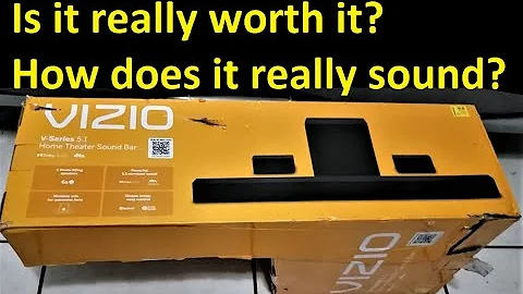 VIZIO V-Series 5.1 Home Theater Sound bar, TEST and Comparison to TV speakers 🙂🎶🎵🎶