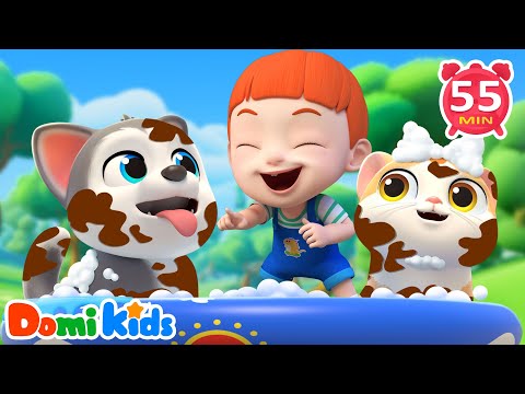 小貓小狗洗澡澡 🐱🐶🛁｜生活好習慣養成｜衛生認知｜溫馨互動兒歌🎵｜寶貝多米