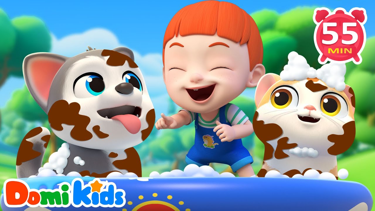 小貓小狗洗澡澡 🐱🐶🛁｜生活好習慣養成｜衛生認知｜溫馨互動兒歌🎵｜寶貝多米