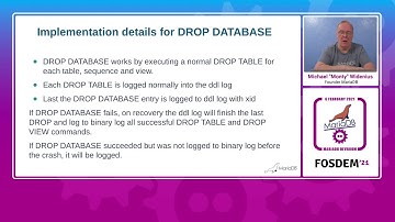 Atomic DDL in MariaDB - Michael "Monty" Widenius - FOSDEM 2021