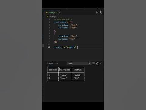 Print TABLES in Javascript! #javascript #coding #programming - YouTube