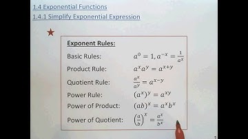 1.4.1 Simplify Exponential Expression (Exponent Rules)