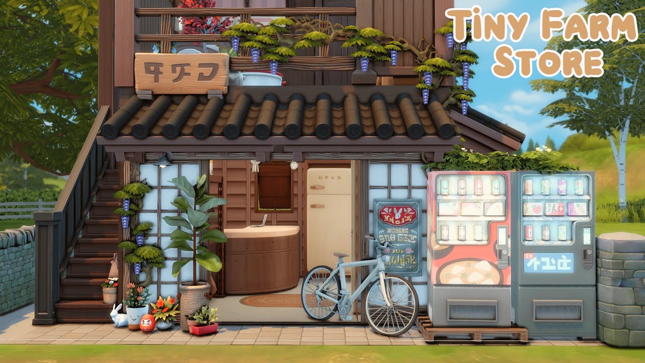 Tiny Farm Store 🧑‍🌾 | The Sims 4 | No CC | Stop Motion Build - YouTube