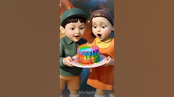 Squid Game Edible Slime Cake WOAH! ASKR #squidgame #squidgame2 #ai #asmr