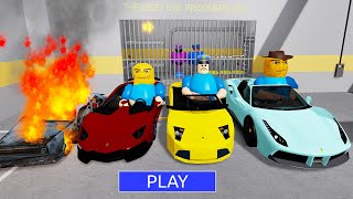 All Morphs Unlocked in CAR BARRY'S PRISON RUN - Papa Pizza Siren Cop Knight Barry Chef Barry Police